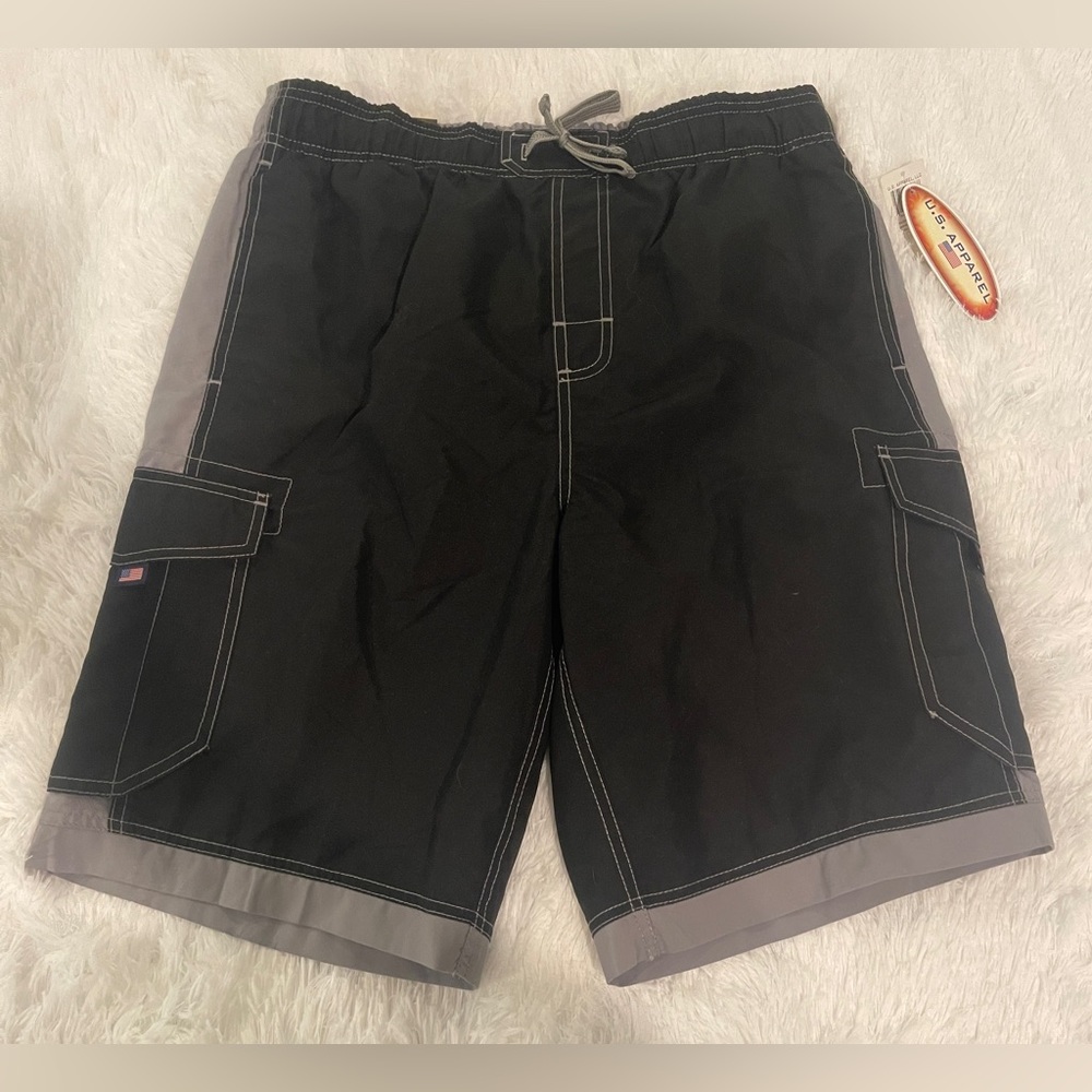 US Apparel Islander 5 Pocket Mens Swim Short Trunks Swimsuit Size M